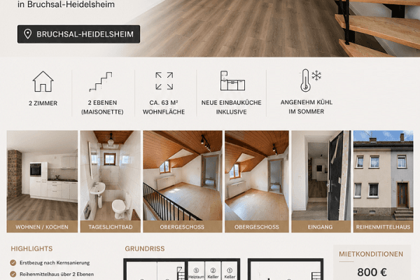 Prenájom bytu 2-izbový 63 m², Bruchsal, Bádensko-Wurttembersko Prenájom bytu 2-izbový 63 m², Bruchsal, Bádensko-Wurttembersko