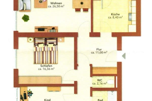 Prenájom bytu 3-izbový 86 m², Dompfaffstraße 136, Erlangen, Bavorsko Prenájom bytu 3-izbový 86 m², Dompfaffstraße 136, Erlangen, Bavorsko