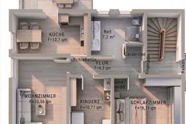 Predaj bytu 3-izbový 77 m², Anselm-Feuerbach-Staraße 31, Gaggenau Predaj bytu 3-izbový 77 m², Anselm-Feuerbach-Staraße 31, Gaggenau