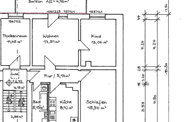 Prenájom bytu 3-izbový 70 m², Am Bahnhof 1, Jena, Durínsko Prenájom bytu 3-izbový 70 m², Am Bahnhof 1, Jena, Durínsko