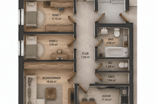 Predaj bytu 4-izbový 84 m², Herford Predaj bytu 4-izbový 84 m², Herford