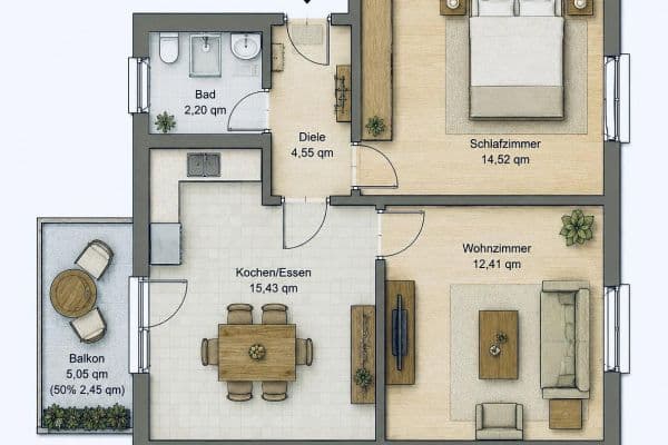 Predaj bytu 2-izbový 52 m², Augsburg Predaj bytu 2-izbový 52 m², Augsburg