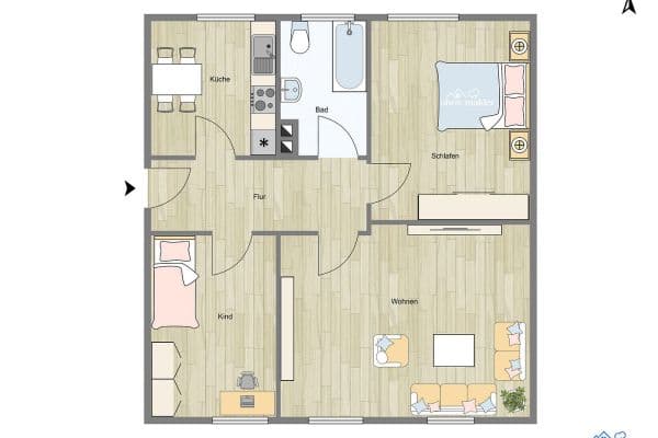 Prenájom bytu 3-izbový 80 m², Ottostraße 2a, Feldkirchen, Bavorsko Prenájom bytu 3-izbový 80 m², Ottostraße 2a, Feldkirchen, Bavorsko
