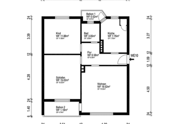 Prenájom bytu 3-izbový 67 m², Bremerhaven, Brémy Prenájom bytu 3-izbový 67 m², Bremerhaven, Brémy