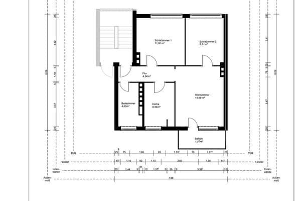 Prenájom bytu 3-izbový 51 m², Auf dem Bohnenkamp 116, Bremen, Brémy Prenájom bytu 3-izbový 51 m², Auf dem Bohnenkamp 116, Bremen, Brémy