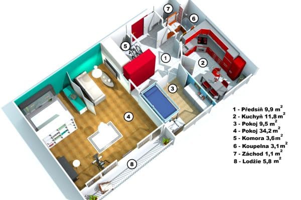 Predaj bytu 3-izbový 73 m², Bryksova, Praha Predaj bytu 3-izbový 73 m², Bryksova, Praha