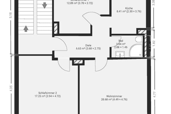 Prenájom bytu 3-izbový 57 m², Alte Gasse 69, Frankfurt am Main Prenájom bytu 3-izbový 57 m², Alte Gasse 69, Frankfurt am Main