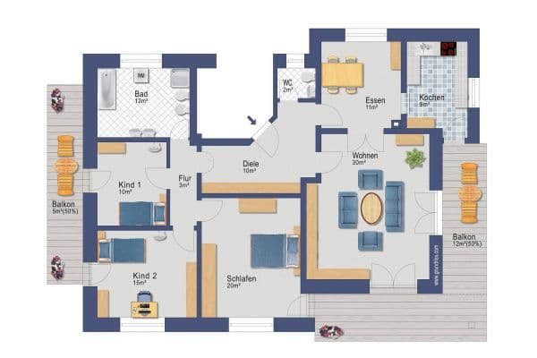 Prenájom bytu 4-izbový 140 m², Obereichstätt, Bavorsko Prenájom bytu 4-izbový 140 m², Obereichstätt, Bavorsko
