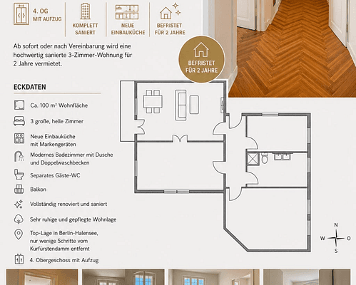 Prenájom bytu 3-izbový 99 m², Berlin, Berlín Prenájom bytu 3-izbový 99 m², Berlin, Berlín