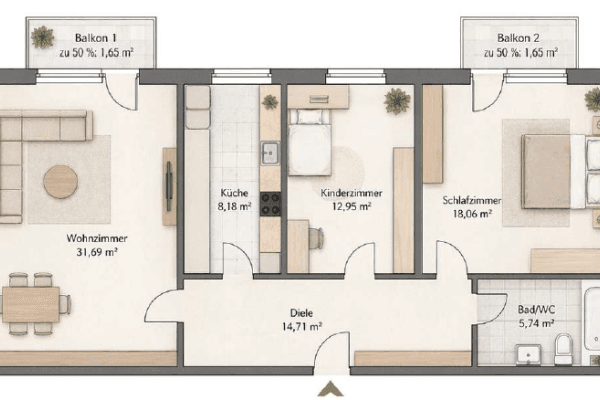 Predaj bytu 3-izbový 95 m², Wilhelm-Georg-Str. 16, Schweinfurt Predaj bytu 3-izbový 95 m², Wilhelm-Georg-Str. 16, Schweinfurt