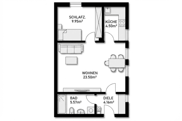 Prenájom bytu 2-izbový 47 m², Forchheim - Kersbach Prenájom bytu 2-izbový 47 m², Forchheim - Kersbach