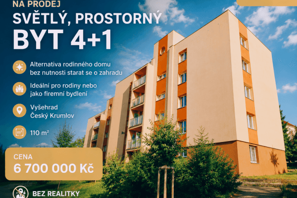 Predaj bytu 4-izbový 110 m², Vyšehradská, Český Krumlov Predaj bytu 4-izbový 110 m², Vyšehradská, Český Krumlov