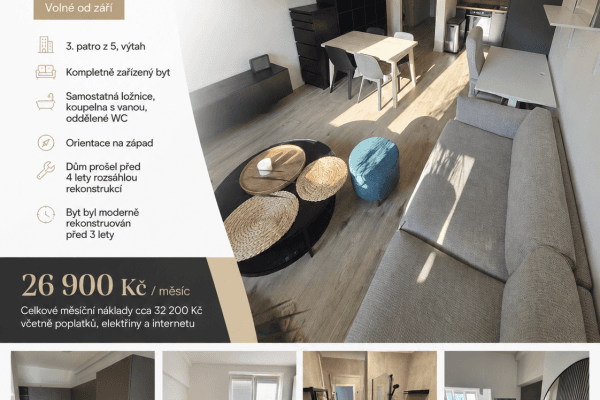 Prenájom bytu 2-izbový 43 m², Osadní, Praha Prenájom bytu 2-izbový 43 m², Osadní, Praha