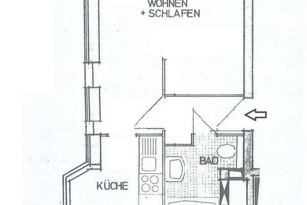 Prenájom bytu 1-izbový 30 m², Hauptstr. 48, Solingen Prenájom bytu 1-izbový 30 m², Hauptstr. 48, Solingen