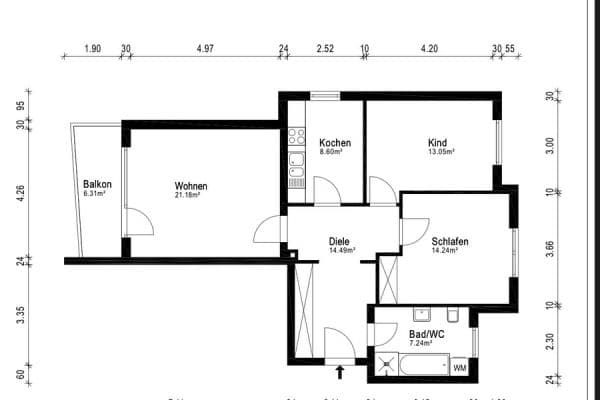 Predaj bytu 3-izbový 78 m², Angerstraße 5, Augsburg Predaj bytu 3-izbový 78 m², Angerstraße 5, Augsburg
