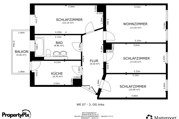 Prenájom bytu 4-izbový 84 m², Wurzner Straße 188, Leipzig, Sasko Prenájom bytu 4-izbový 84 m², Wurzner Straße 188, Leipzig, Sasko