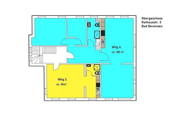 Prenájom bytu 3-izbový 107 m², Rathausstr. 3, Bad Bevensen, Dolné Sasko Prenájom bytu 3-izbový 107 m², Rathausstr. 3, Bad Bevensen, Dolné Sasko