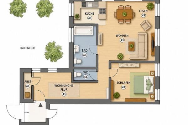 Prenájom bytu 2-izbový 84 m², Albstadt-Tailfingen Prenájom bytu 2-izbový 84 m², Albstadt-Tailfingen
