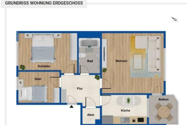 Prenájom bytu 3-izbový 74 m², Am Mahlbusen 4, Bernau bei Berlin Prenájom bytu 3-izbový 74 m², Am Mahlbusen 4, Bernau bei Berlin