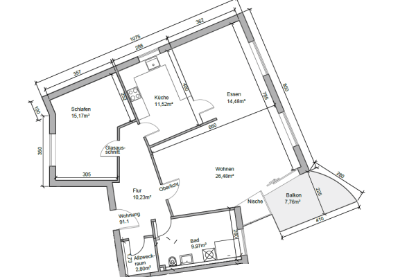 Prenájom bytu 2-izbový 100 m², Taunusstraße 58, Böblingen Prenájom bytu 2-izbový 100 m², Taunusstraße 58, Böblingen