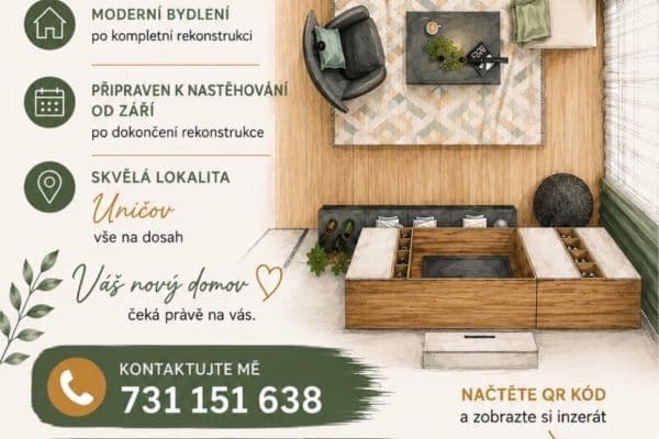 Prenájom bytu 1-izbový 23 m², Bratří Čapků, Uničov Prenájom bytu 1-izbový 23 m², Bratří Čapků, Uničov