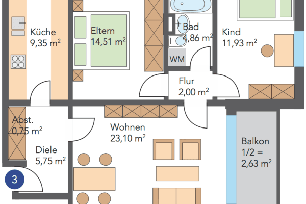 Prenájom bytu 3-izbový 73 m², Dr.-Wachler-Weg 37, Goslar Prenájom bytu 3-izbový 73 m², Dr.-Wachler-Weg 37, Goslar
