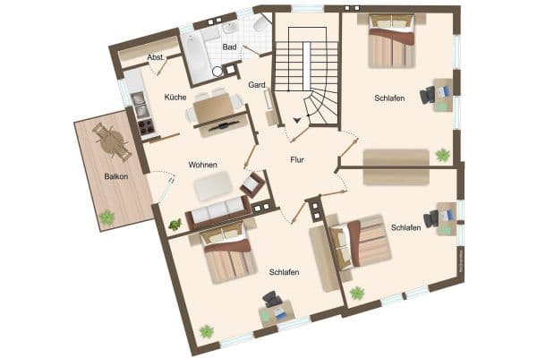 Prenájom bytu 4-izbový 105 m², Schlosswall 24, Osnabrück, Dolné Sasko Prenájom bytu 4-izbový 105 m², Schlosswall 24, Osnabrück, Dolné Sasko