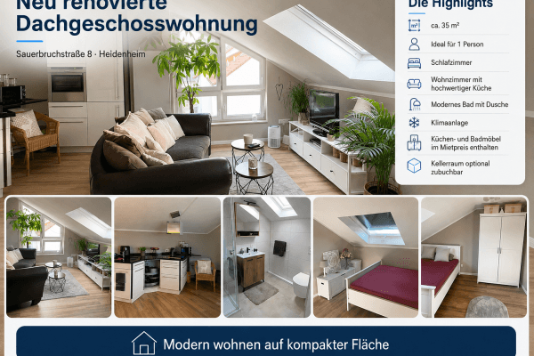 Prenájom bytu 2-izbový 35 m², Heidenheim Prenájom bytu 2-izbový 35 m², Heidenheim