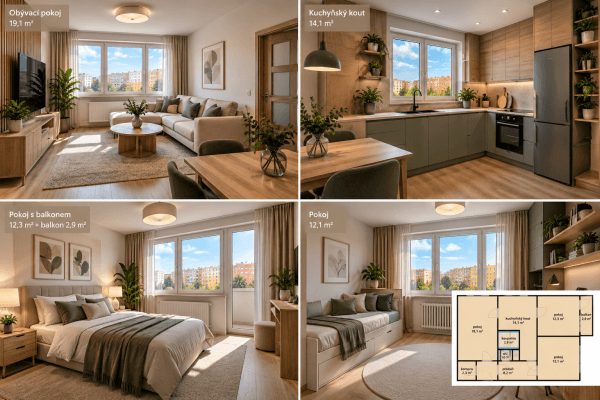 Predaj bytu 3-izbový 71 m², Počernická, Praha Predaj bytu 3-izbový 71 m², Počernická, Praha