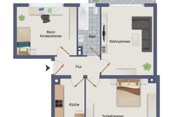 Prenájom bytu 3-izbový 67 m², Gelsenkirchen - Horst, Severné Porýnie - Westfálsko Prenájom bytu 3-izbový 67 m², Gelsenkirchen - Horst, Severné Porýnie - Westfálsko