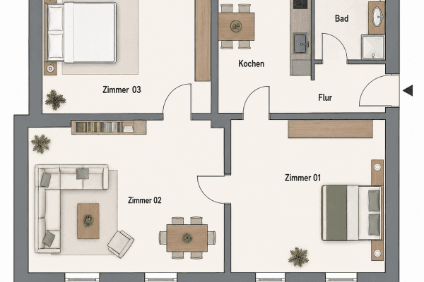 Prenájom bytu 3-izbový 78 m², Hülser Straße 54, Krefeld Prenájom bytu 3-izbový 78 m², Hülser Straße 54, Krefeld