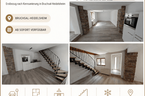 Prenájom bytu 2-izbový 63 m², Bruchsal-Heidelsheim Prenájom bytu 2-izbový 63 m², Bruchsal-Heidelsheim