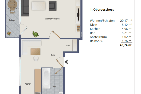 Prenájom bytu 1-izbový 41 m², Dormagen Prenájom bytu 1-izbový 41 m², Dormagen