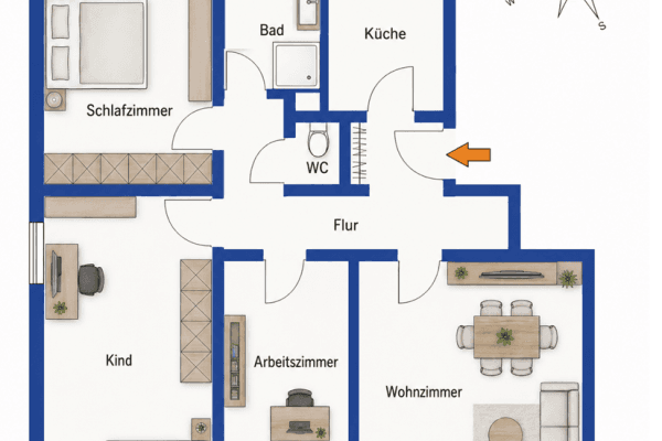 Predaj bytu 4-izbový 88 m², Ehningen Predaj bytu 4-izbový 88 m², Ehningen