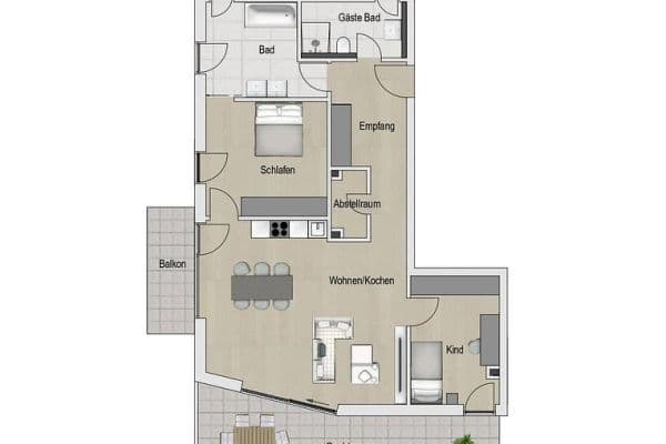 Prenájom bytu 3-izbový 114 m², München, Bavorsko Prenájom bytu 3-izbový 114 m², München, Bavorsko