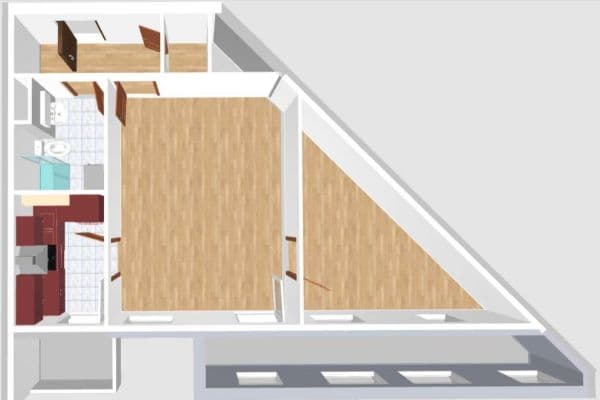 Prenájom bytu 2-izbový 48 m², Karlsruhe-Waldstadt Prenájom bytu 2-izbový 48 m², Karlsruhe-Waldstadt