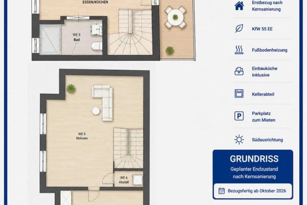Prenájom bytu 2-izbový 62 m², Magdalenenstraße 1, Gernsheim Prenájom bytu 2-izbový 62 m², Magdalenenstraße 1, Gernsheim
