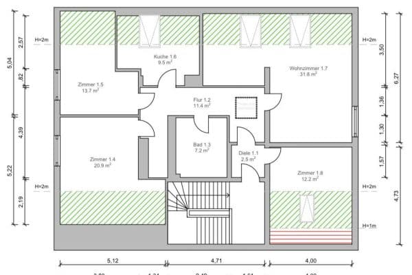 Predaj bytu 4-izbový 110 m², Dresdener Straße 15, Findorff, Brémy Predaj bytu 4-izbový 110 m², Dresdener Straße 15, Findorff, Brémy