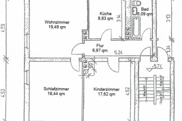 Predaj bytu 3-izbový 77 m², Erfurt, Durínsko Predaj bytu 3-izbový 77 m², Erfurt, Durínsko