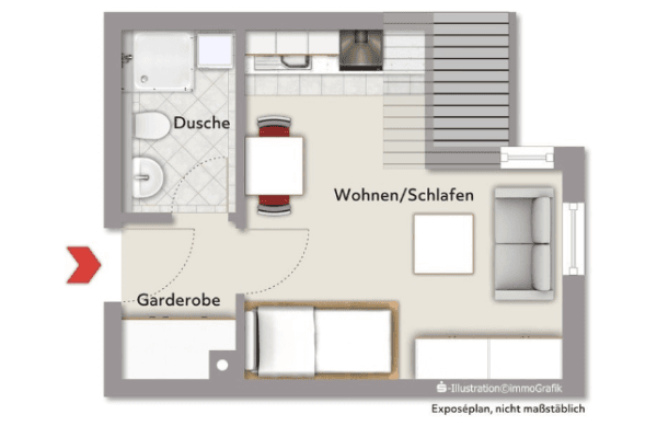 Prenájom bytu 1-izbový 25 m², Karl-Bröger-Straße 18, Nürnberg Prenájom bytu 1-izbový 25 m², Karl-Bröger-Straße 18, Nürnberg