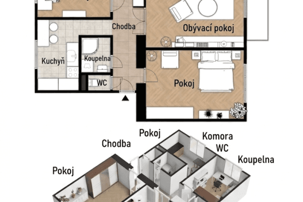 Prenájom bytu 3-izbový 74 m², Družstevní, Háj ve Slezsku Prenájom bytu 3-izbový 74 m², Družstevní, Háj ve Slezsku