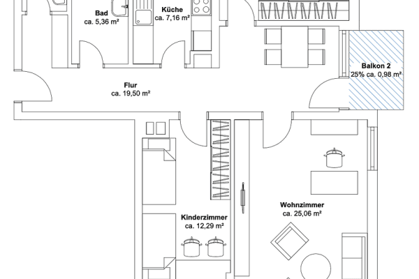 Prenájom bytu 3-izbový 89 m², Korntal-Münchingen Prenájom bytu 3-izbový 89 m², Korntal-Münchingen