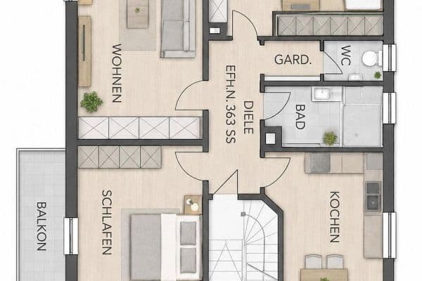 Prenájom bytu 3-izbový 73 m², Salach Prenájom bytu 3-izbový 73 m², Salach