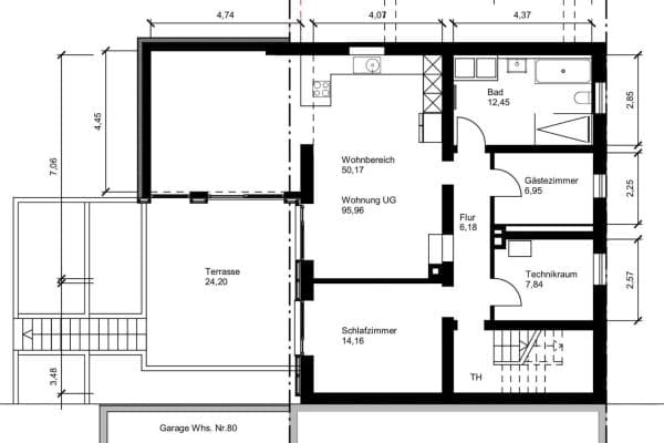 Prenájom bytu 2-izbový 96 m², Stuttgart-Weilimdorf Prenájom bytu 2-izbový 96 m², Stuttgart-Weilimdorf