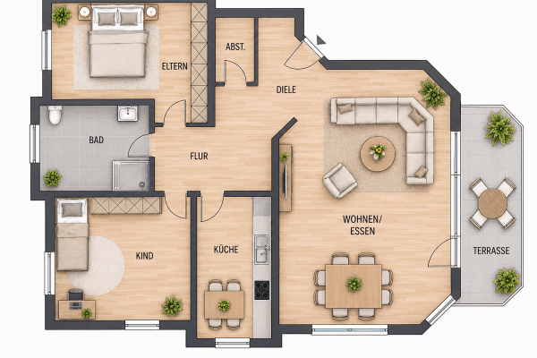 Prenájom bytu 3-izbový 88 m², Puderbach Prenájom bytu 3-izbový 88 m², Puderbach