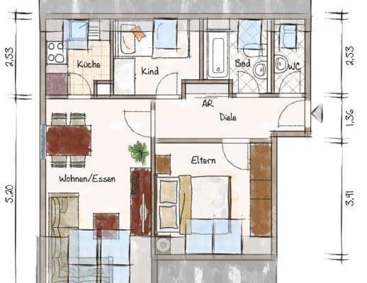 Prenájom bytu 3-izbový 56 m², Buchenweg 23, Leipzig, Sasko Prenájom bytu 3-izbový 56 m², Buchenweg 23, Leipzig, Sasko