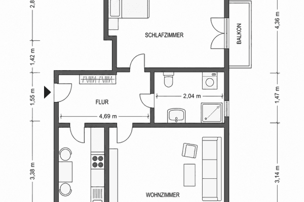 Predaj bytu 2-izbový 50 m², Volksdorfer Straße 22, Hamburg, Hamburg Predaj bytu 2-izbový 50 m², Volksdorfer Straße 22, Hamburg, Hamburg