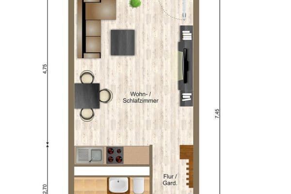 Prenájom bytu 1-izbový 29 m², Am Alten Weg 33, Mainz-Marienborn, Porýnie-Falcko Prenájom bytu 1-izbový 29 m², Am Alten Weg 33, Mainz-Marienborn, Porýnie-Falcko