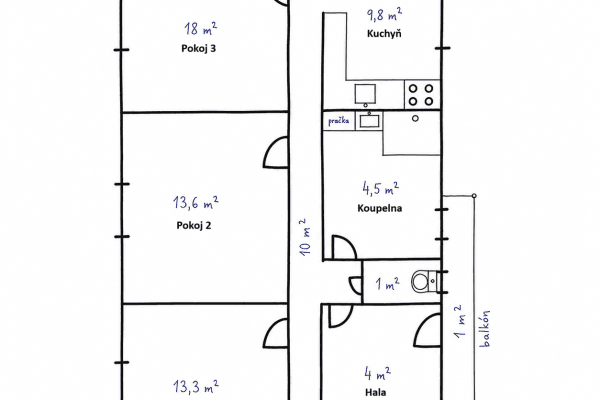Prenájom bytu 3-izbový 74 m², Sladkovského, Kolín Prenájom bytu 3-izbový 74 m², Sladkovského, Kolín