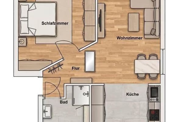 Prenájom bytu 2-izbový 48 m², Drosselstraße 33, Moers Prenájom bytu 2-izbový 48 m², Drosselstraße 33, Moers